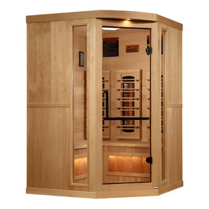 Golden Designs Full Spectrum Infrared Sauna with Himalayan Salt Bar | GDI-8035-03 | 3 Persons