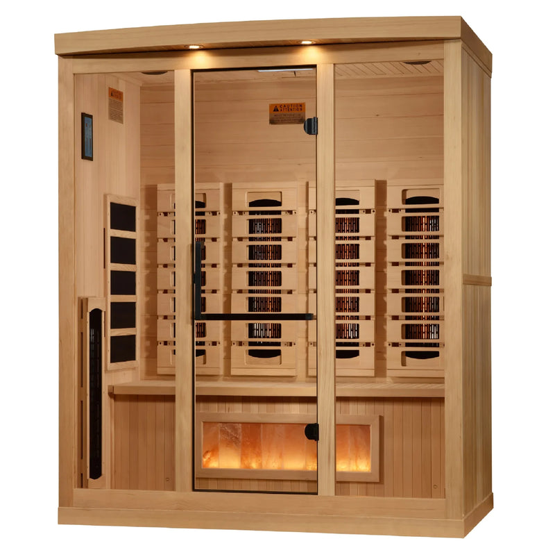 Golden Designs Full Spectrum Infrared Sauna with Himalayan Salt Bar | GDI-8040-03 | 4 Persons
