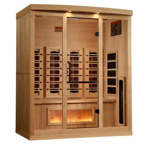 Golden Designs Full Spectrum Infrared Sauna with Himalayan Salt Bar | GDI-8040-03 | 4 Persons