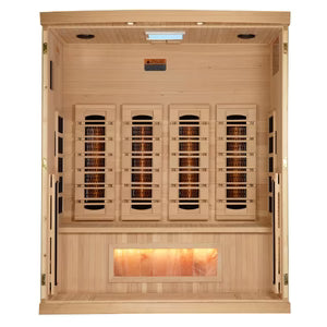 Golden Designs Full Spectrum Infrared Sauna with Himalayan Salt Bar | GDI-8040-03 | 4 Persons