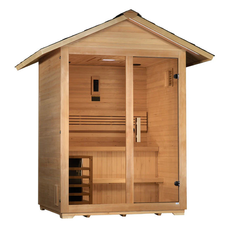 Golden Designs Arlberg Traditional Outdoor Steam Sauna – Canadian Hemlock | GDI-8103-01 / Arlberg | 3 Person