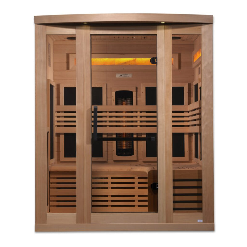 Golden Designs Full Spectrum Infrared Sauna with Himalayan Salt Bar | GDI-8230-01 | 3 Persons
