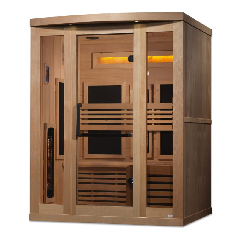 Golden Designs Full Spectrum Infrared Sauna with Himalayan Salt Bar | GDI-8230-01 | 3 Persons