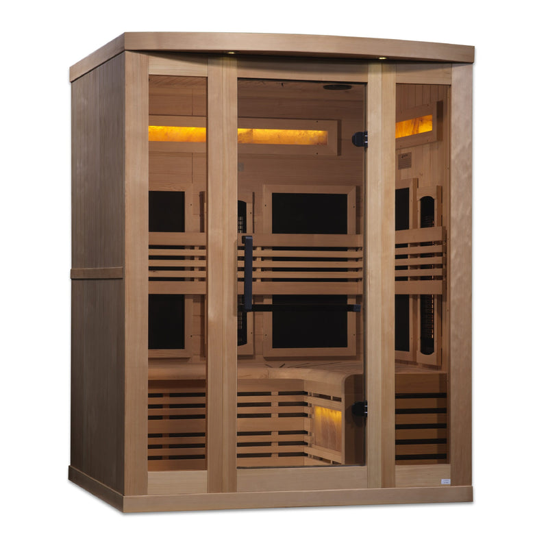 Golden Designs Full Spectrum Infrared Sauna with Himalayan Salt Bar | GDI-8230-01 | 3 Persons