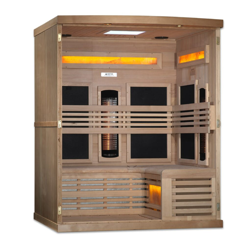 Golden Designs Full Spectrum Infrared Sauna with Himalayan Salt Bar | GDI-8230-01 | 3 Persons