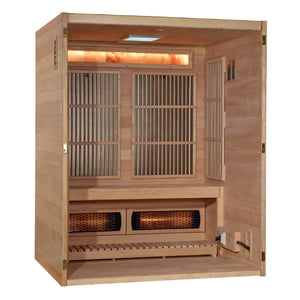 Golden Designs Soria Hybrid Sauna (Indoor) Full Spectrum and Harvia Traditional Stove | GDI-8330-01 | 3 Persons
