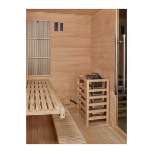 Golden Designs Soria Hybrid Sauna (Indoor) Full Spectrum and Harvia Traditional Stove | GDI-8330-01 | 3 Persons