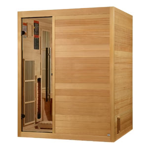 Golden Designs Soria Hybrid Sauna (Indoor) Full Spectrum and Harvia Traditional Stove | GDI-8330-01 | 3 Persons