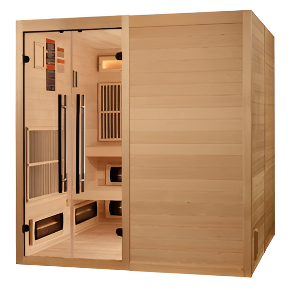 Golden Designs Toledo Hybrid Sauna (Indoor) Full Spectrum and Harvia Traditional Stove | GDI-8360-01 Toledo | 6 Persons