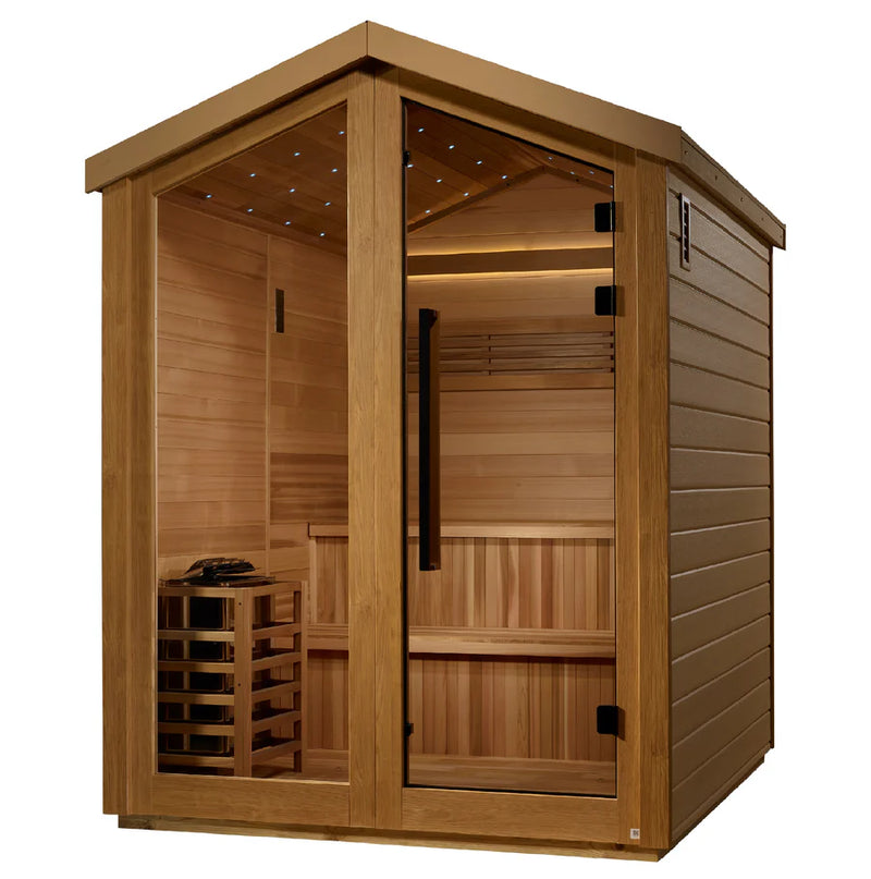 Golden Designs Kaarina Outdoor Traditional Sauna – Canadian Red Cedar Interior | GDI-8506-01 / Kaarina | 6 Person