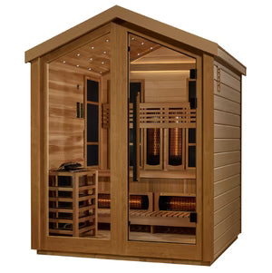 Golden Designs Loviisa Outdoor Hybrid Sauna – Canadian Red Cedar Interior | GDI-8523-01 Loviisa | 3 Persons