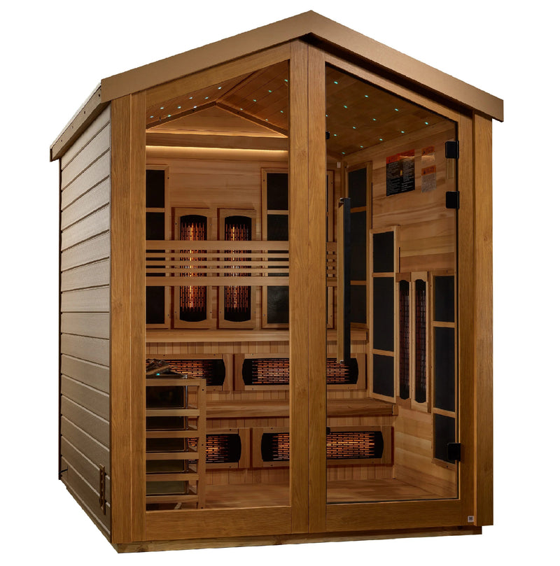 Golden Designs Kaskinen Outdoor Hybrid Sauna – Canadian Red Cedar Interior | GDI-8526-01 Kaskinen | 6 Person