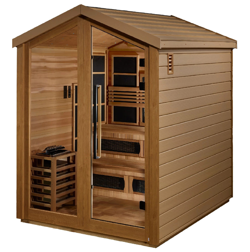 Golden Designs Kaskinen Outdoor Hybrid Sauna – Canadian Red Cedar Interior | GDI-8526-01 Kaskinen | 6 Person