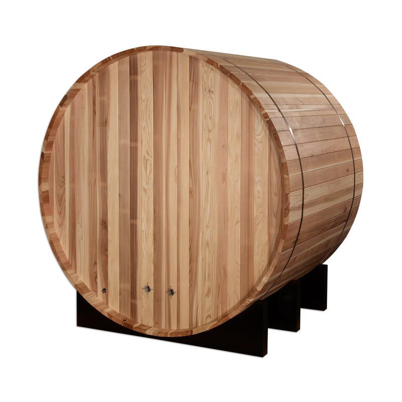 Golden Designs Barrel Traditional Sauna – Pacific Cedar | GDI-B002-01 / St. Moritz | 2 Person