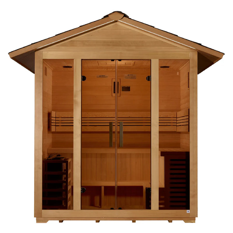 Golden Designs Vorarlberg Traditional Outdoor Steam Sauna – Canadian Hemlock | GDI-8105-01 / Vorarlberg | 5 Person