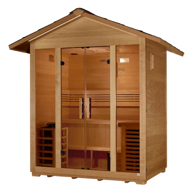 Golden Designs Vorarlberg Traditional Outdoor Steam Sauna – Canadian Hemlock | GDI-8105-01 / Vorarlberg | 5 Person