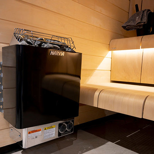 Harvia KIP80B KIP Series 8kW Sauna Heater, Built-In Controls, Black