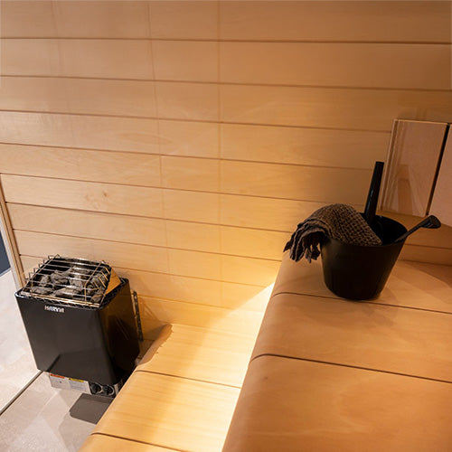 Harvia KIP60B 6kW Sauna Heater, Built-In Controls, Black