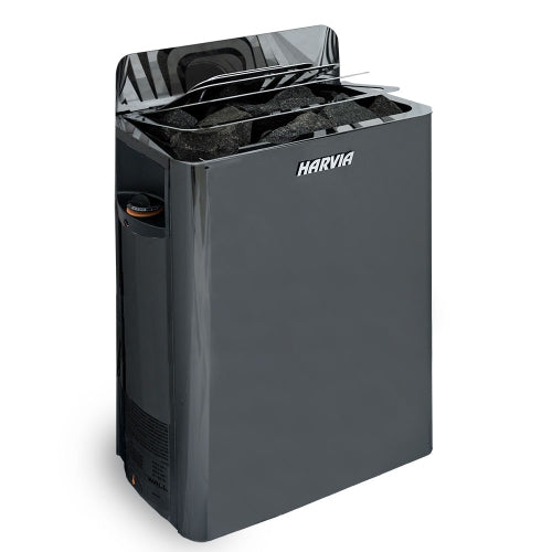 Harvia The Wall SW80 Pkg The Wall Series 8kW Sauna Heater Package, Built-In Controls, Black