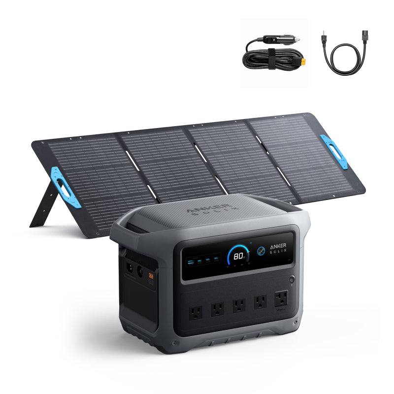 Anker SOLIX C1000 Gen2 Portable Power Station Solar Generator (2000W | 1024Wh) with 1x 200W Solar Panel