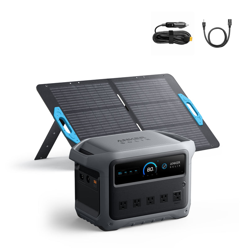 Anker SOLIX C1000 Gen2 Portable Power Station Solar Generator (2000W | 1024Wh) with 1x 100W Solar Panel