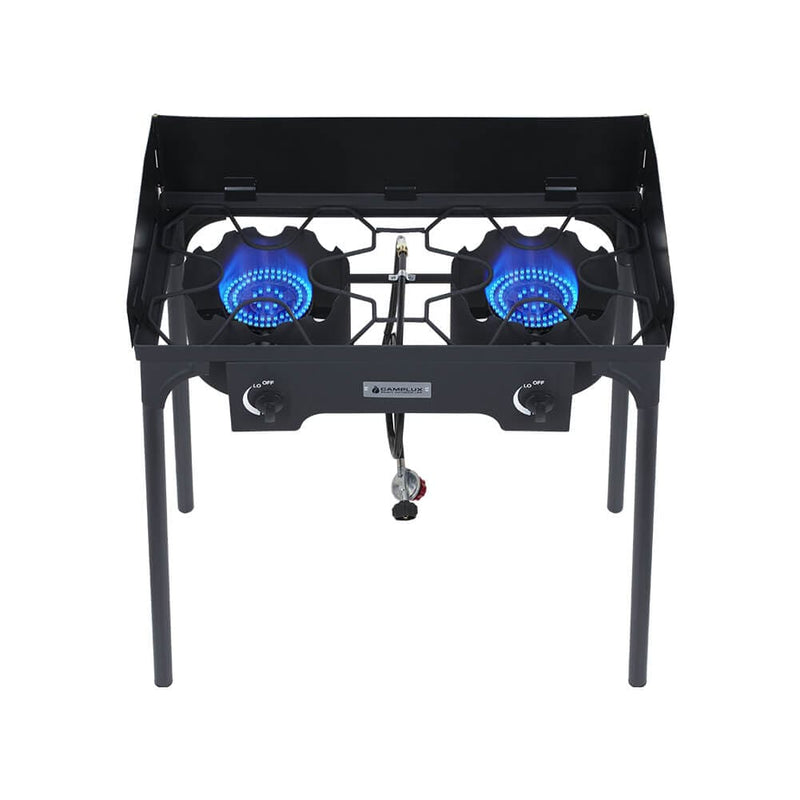 Camplux 260,000 BTU High Pressure Double Propane Burner - Heavy Duty Cookware