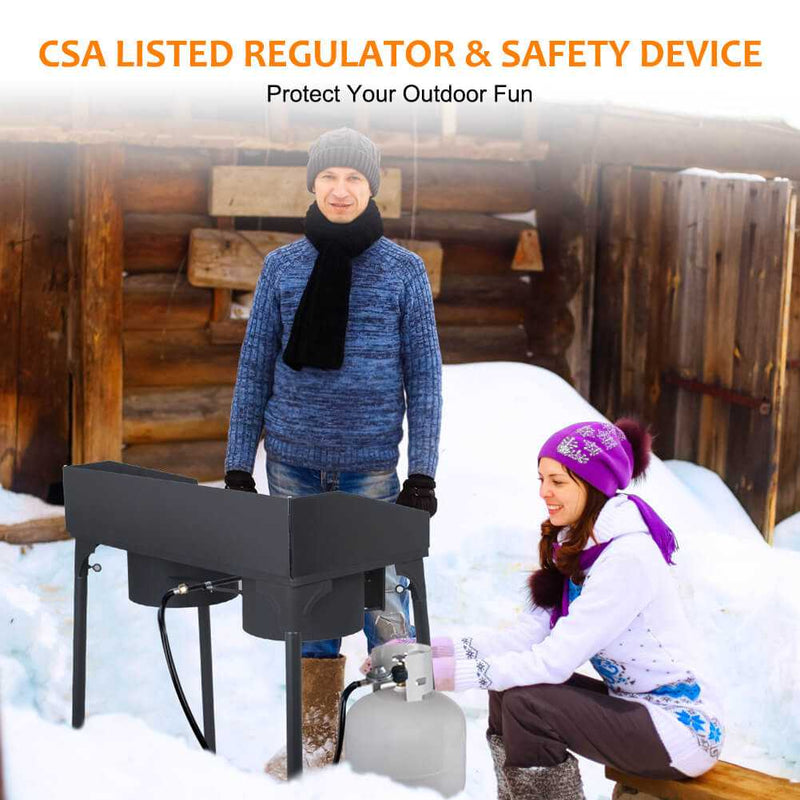 Camplux 260,000 BTU High Pressure Double Propane Burner - Heavy Duty Cookware