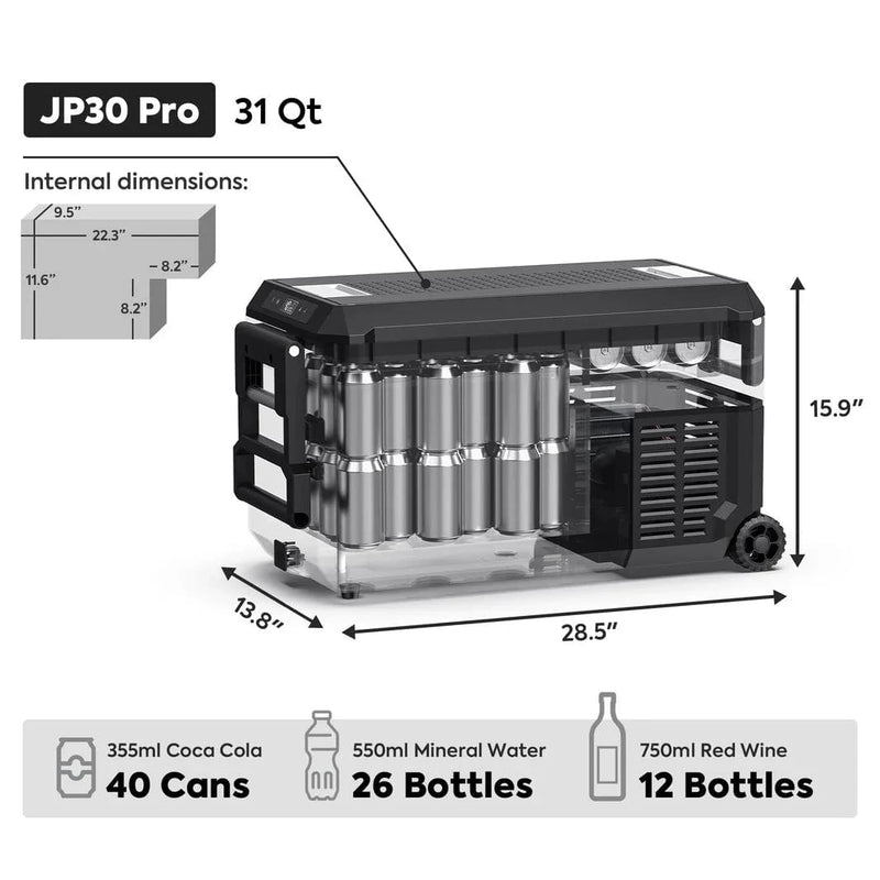 ICECO JP30 Pro Single Zone Wheeled Portable Freezer With Cover | 30 LT | 31 QT