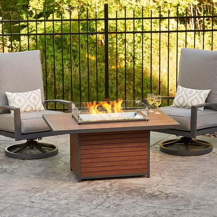 Outdoor Greatroom Kenwood Rectangular Chat Height Gas 50" Fire Pit Table