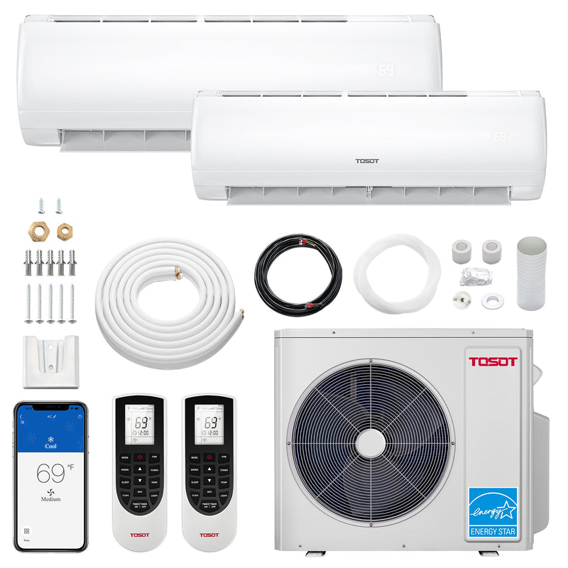 TOSOT Direct 30,000 BTU Dual Zone Mini Split Air Conditioner - Heat Pump
