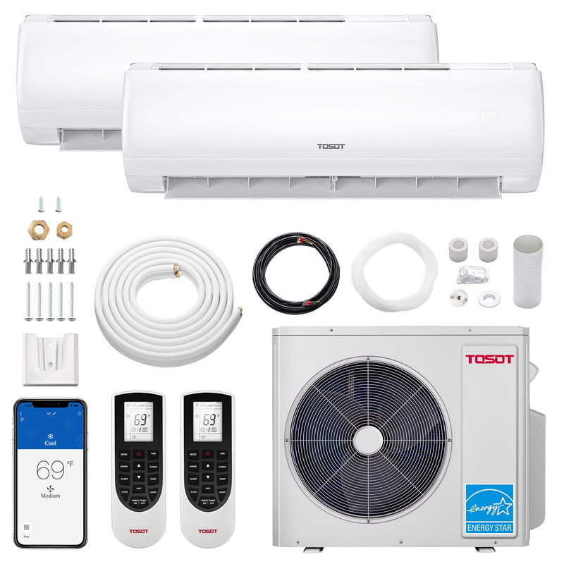 TOSOT Direct 36,000 BTU Dual Zone Mini Split Air Conditioner - Heat Pump