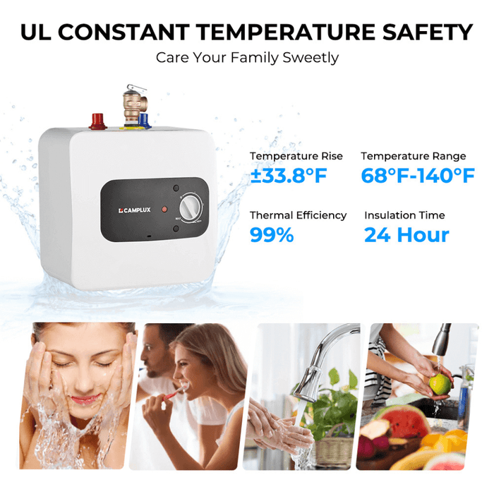 Camplux Mini Tank Portable Electric Water Heater | 120V 2.5 Gallon