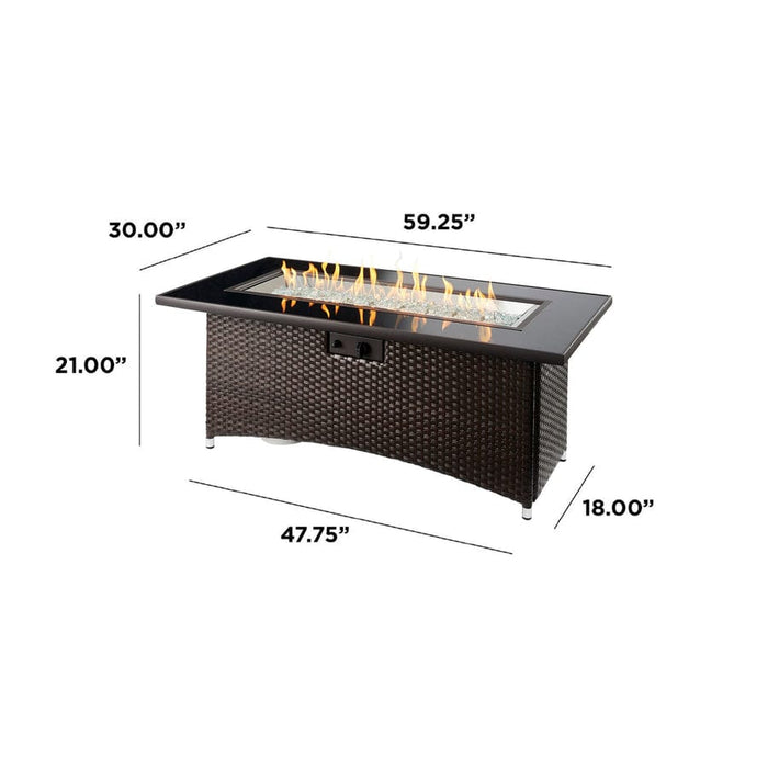 Outdoor Greatroom Montego Linear Gas 59.25" Fire Pit Table