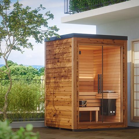 Auroom Mira S Outdoor Modular Cabin Sauna Kit Natural | 2 Persons