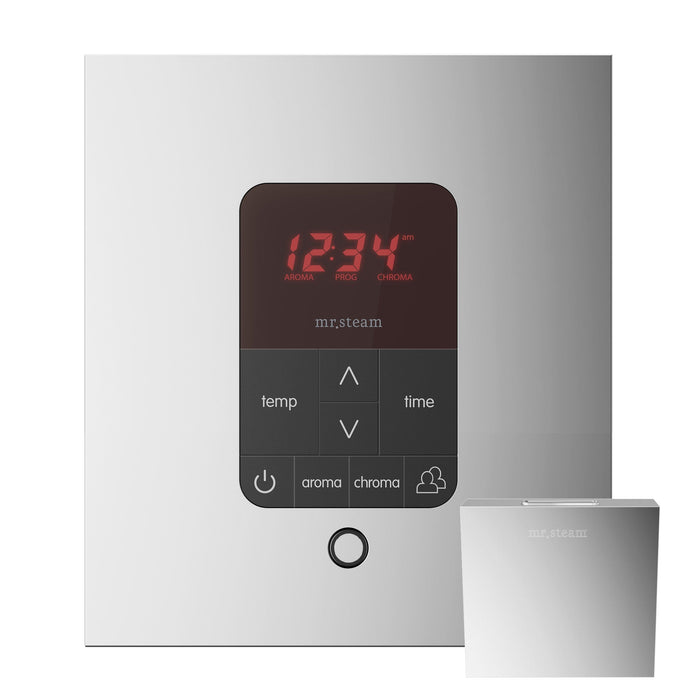 Mr. Steam CT9E (iTempoPlus) 9 kW (9000 W) Steam Shower Generator Package with iTempoPlus Control in Square Polished Chrome