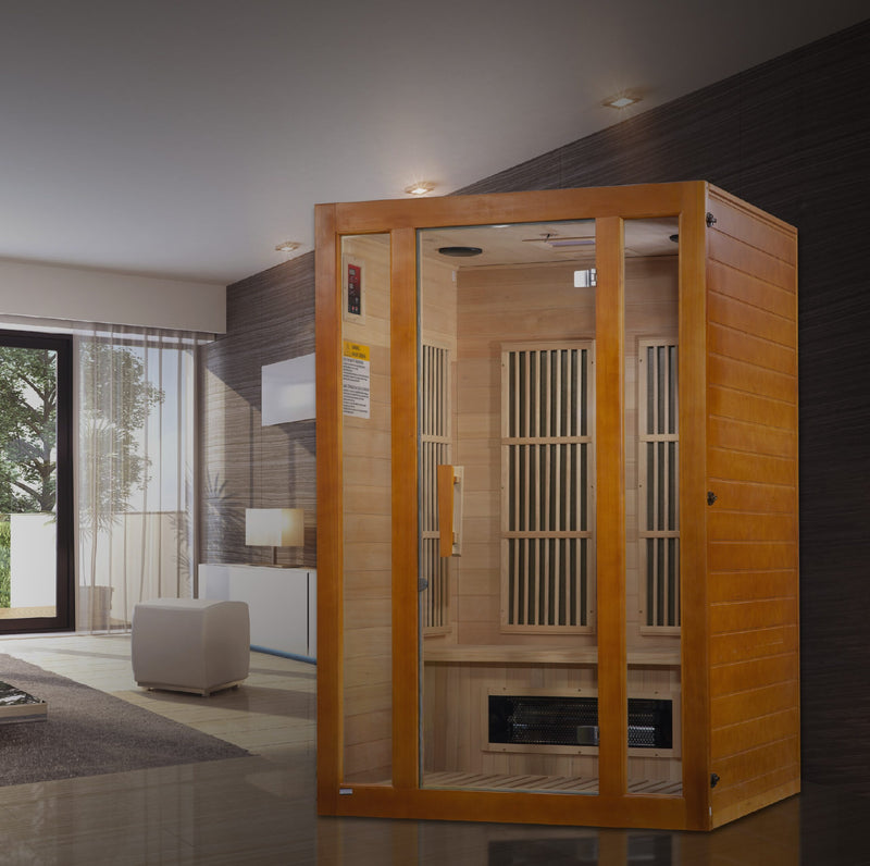 Maxxus Sauna Aspen Dual Tech Low EMF FAR Infrared Sauna Canadian Hemlock| MX-J206-02S | 2 Persons