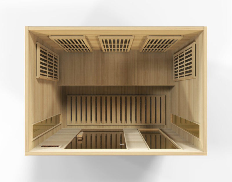 Maxxus Sauna Near Zero EMF FAR Infrared Sauna – Canadian Hemlock | MX-K306-01-ZF | 3 Persons