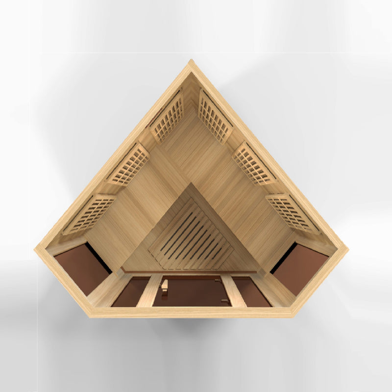 Maxxus Sauna Corner Near Zero EMF FAR Infrared Sauna – Canadian Hemlock | MX-K356-01-ZF | 3 Persons