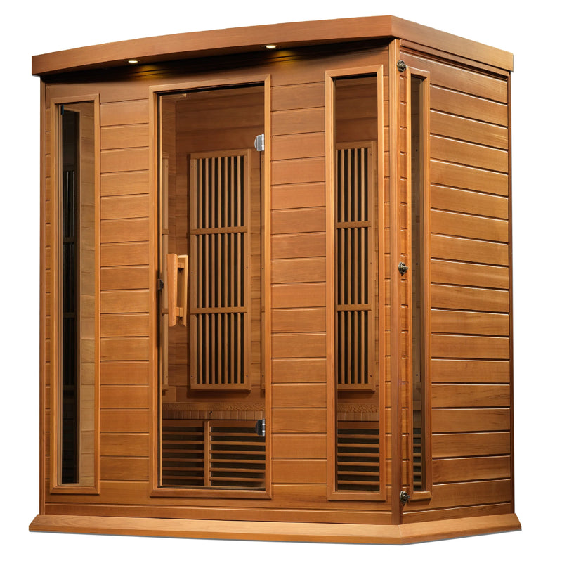Maxxus Sauna Chaumont Near Zero EMF FAR Infrared Sauna – Canadian Red Cedar | MX-K406-01-ZF CED | 4 Persons