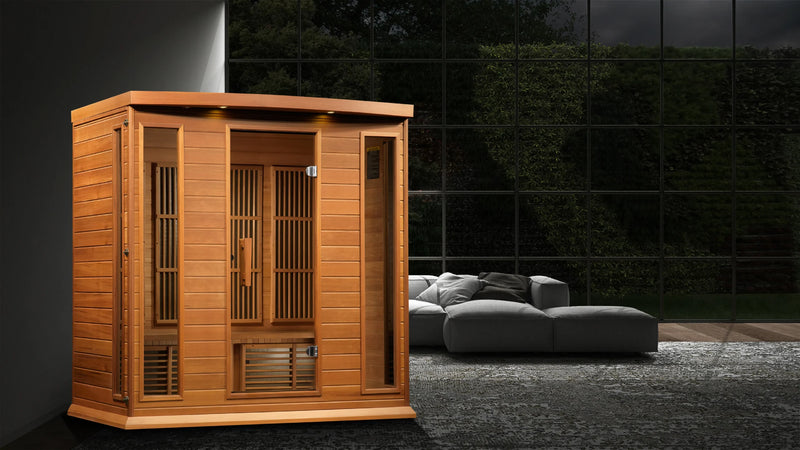 Maxxus Sauna Low EMF FAR Infrared Sauna Canadian Red Cedar |  MX-K406-01-CED | 4 Persons