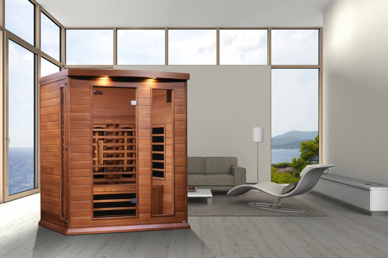 Maxxus Sauna Full Spectrum Infrared Sauna – Canadian Red Cedar | MX-M306-01-FS CED | 3 Person