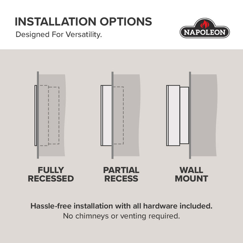 Napoleon ENTICE 72 Wall Hanging Electric Fireplace