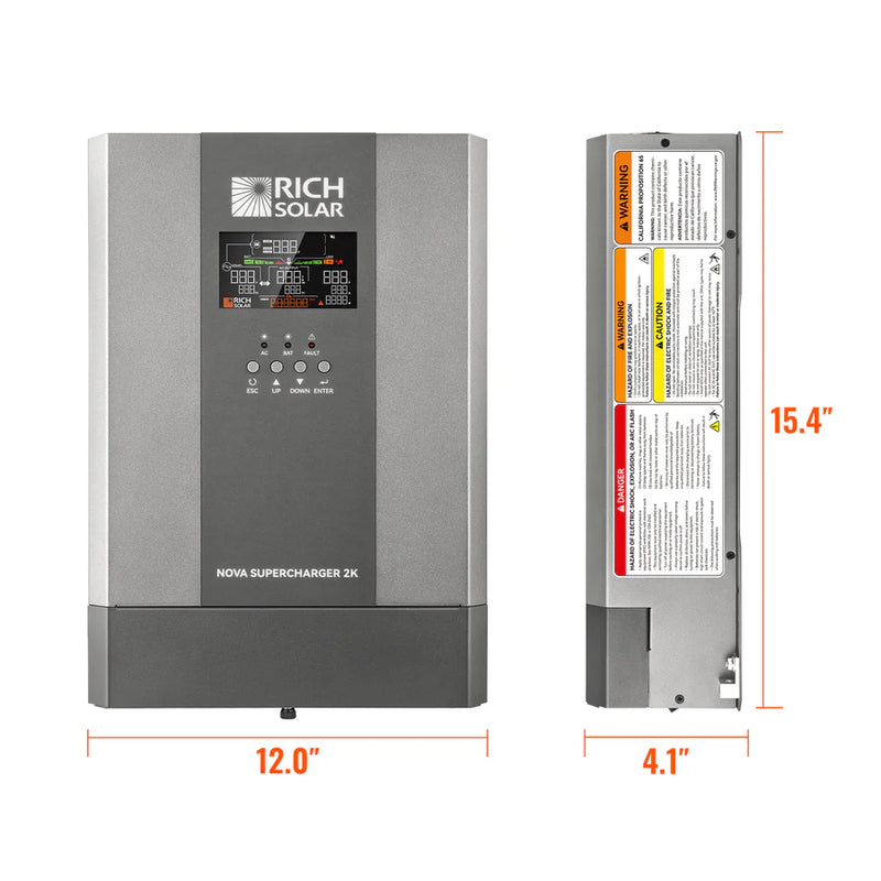 Rich Solar Nova Supercharger 2K | 2000W 12V Pure Sine Wave Inverter Charger