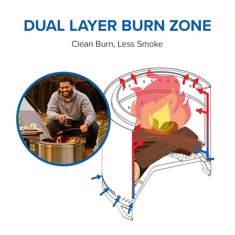 Napoleon Timberwolf Smokeless Wood Fire Pit 18-inch, Stainless Steel