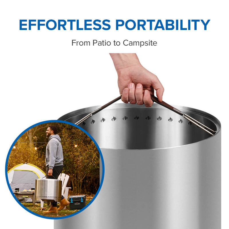 Napoleon Timberwolf Smokeless Wood Fire Pit 18-inch, Stainless Steel