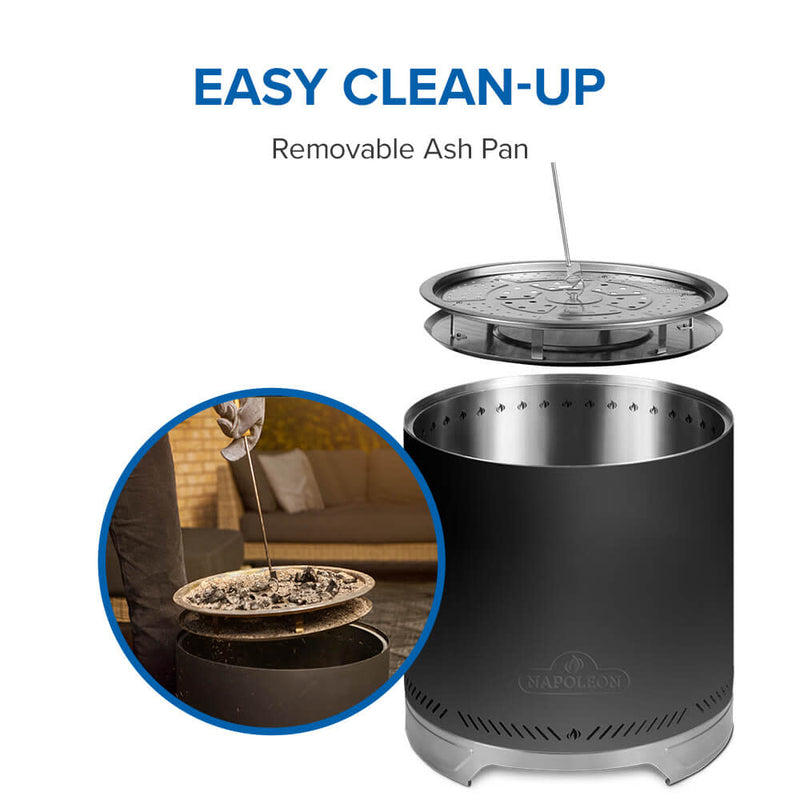 Napoleon Timberwolf Smokeless Wood Fire Pit 18-inch, Matte Black