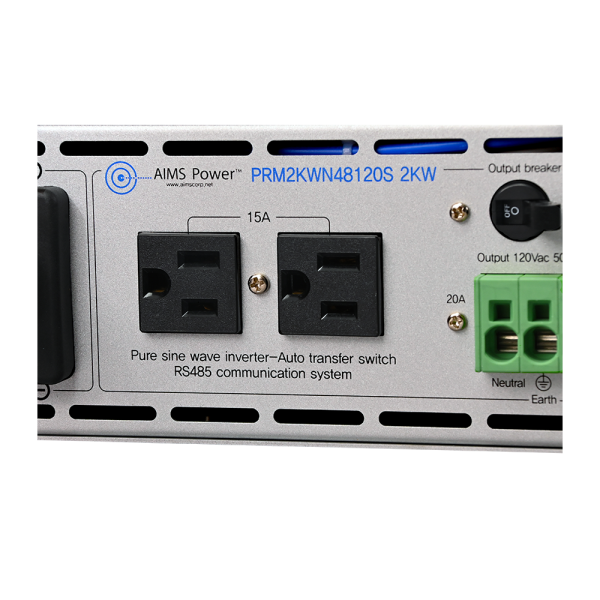 Aims Power 3000 Watt Pure Sine Power Inverter NEGATIVE 48 Volt Rack Mount Inverter To 120 Volt AC – 2U (-48V)