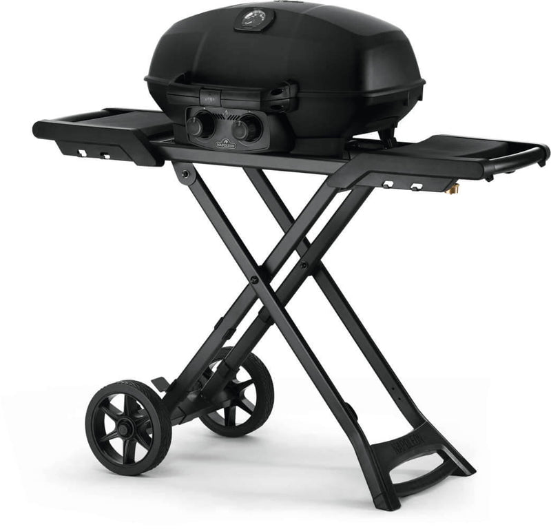 Napoleon Phantom TravelQ PRO 285 Portable Gas Grill with Scissor Cart, Matte Black - LP