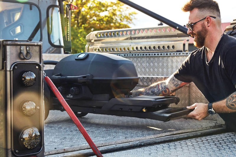 Napoleon Phantom TravelQ PRO 285 Portable Gas Grill with Scissor Cart, Matte Black - LP