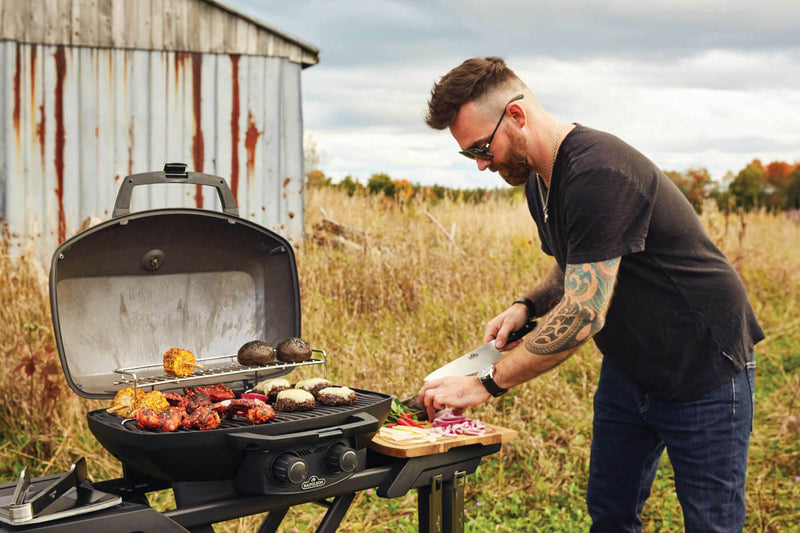 Napoleon Phantom TravelQ PRO 285 Portable Gas Grill with Scissor Cart, Matte Black - LP